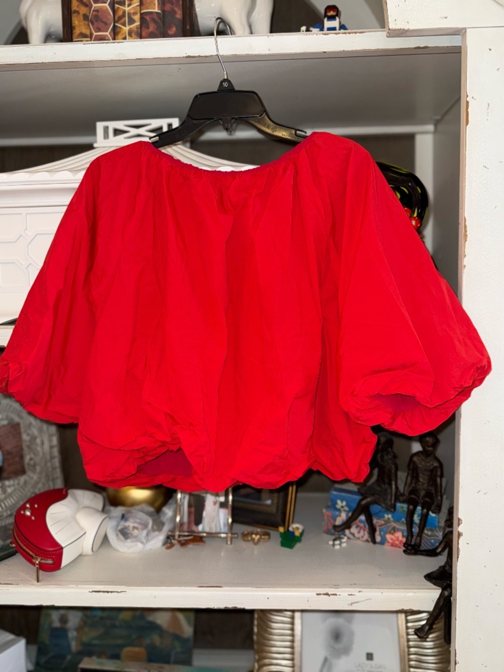 THML Medium M red puff sleeve elastic blouse - Picture 7 of 7